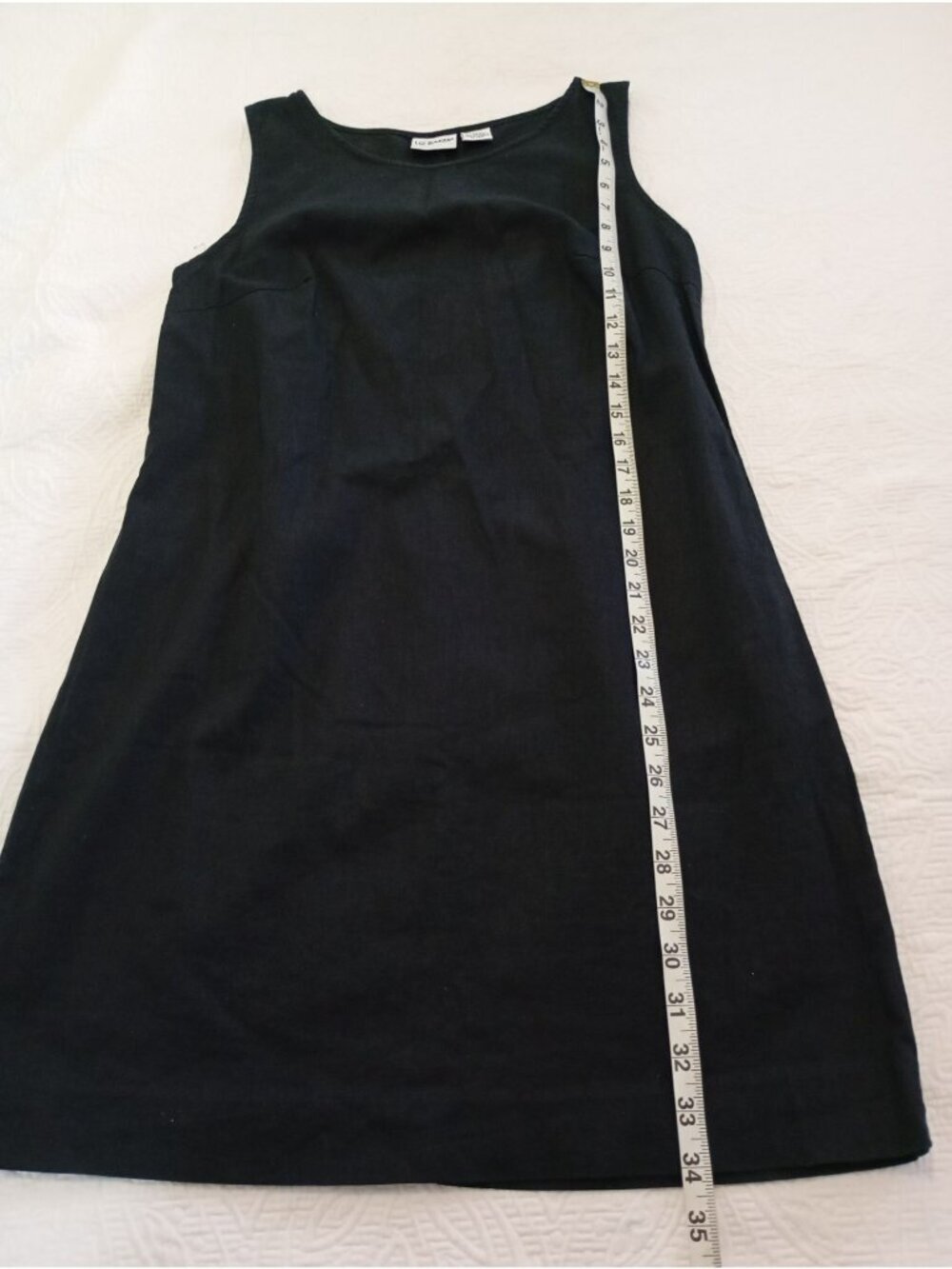 Liz Baker Womens Sleeveless Black Linen Cotton Shift Dress Small - Picture 6 of 8